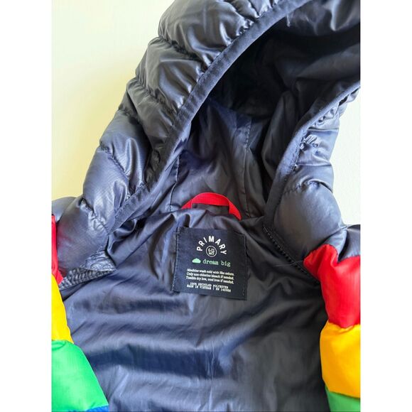 Primary Baby Lightweight Puffer Suit In Rainbow Stripe size 6-12 months - Picture 5 of 5